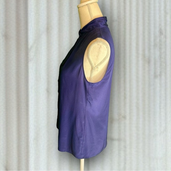 Ted Baker London ‘Syna’ Scarf Neck 100% Silk Sleeveless Top US Size 6 in Indigo - Picture 9 of 14